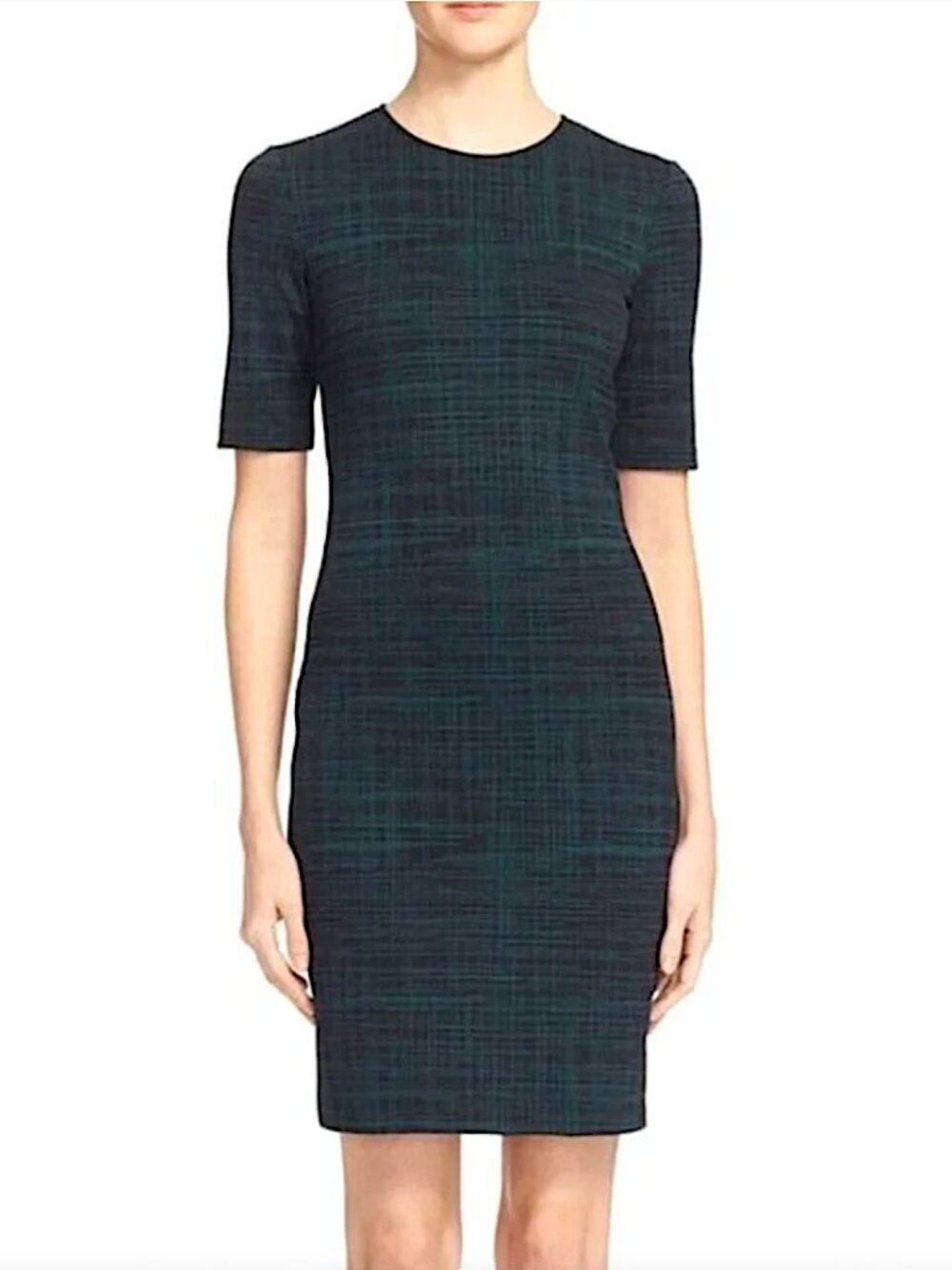 Theory Rijik B Configure Cross-Hatch Stretch Knit Sheath Dress